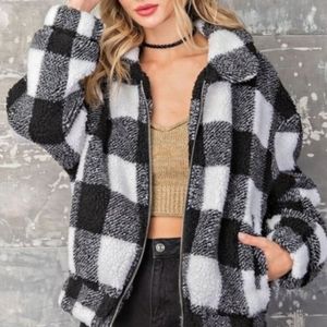 🖤 PLAID SHERPA JACKET